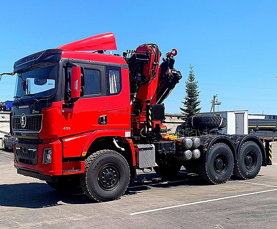 Седельный тягач SHACMAN 6х6 с КМУ SUNHUNK K238