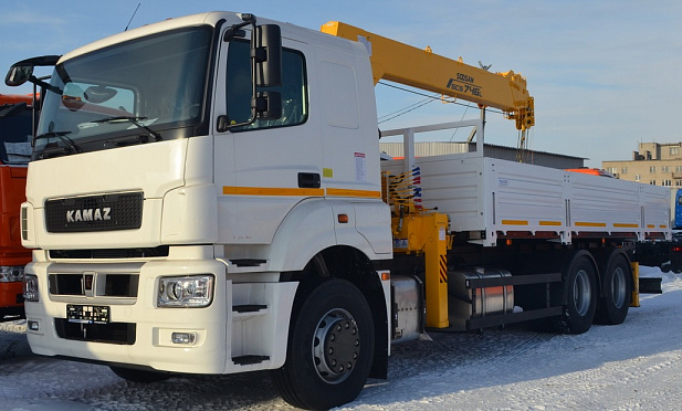 Кран-манипулятор Soosan SCS746 на базе КАМАЗ 65207 6х4