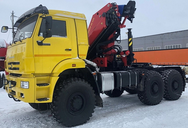 Седельный тягач КАМАЗ 65221 6х6 с КМУ ИНМАН ИМ 320