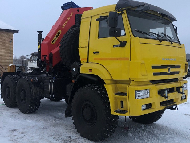 Седельный тягач КАМАЗ 65221 6х6 с КМУ ИНМАН ИМ 320