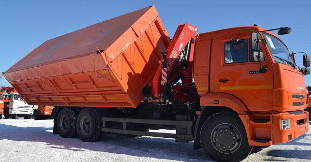 Автомобиль-самосвал КАМАЗ 65115 6х4 с КМУ Fassi F155A.0