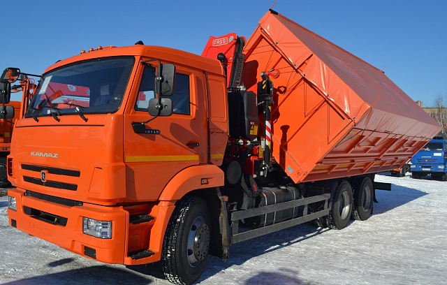 Автомобиль-самосвал КАМАЗ 65115 6х4 с КМУ Fassi F155A.0