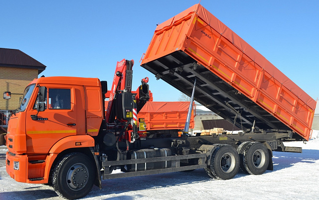 Автомобиль-самосвал КАМАЗ 65115 6х4 с КМУ Fassi F155A.0